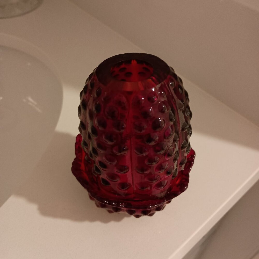 Vintage 1974 red hobnail fairy lamp light - Picture 9 of 9